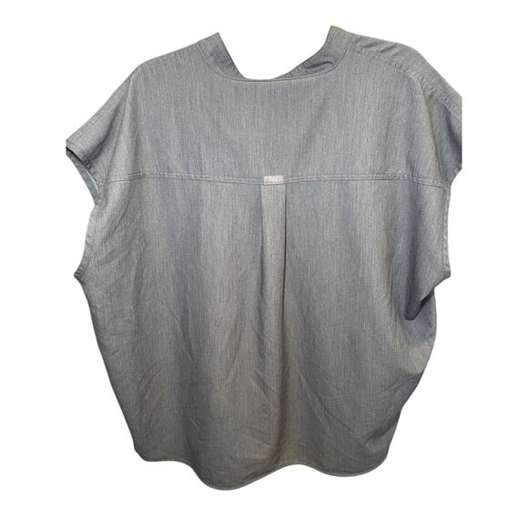 FIGS Women XXL Rafaela Oversized Scrub Top Graphite Grey V-Neck Collared Neck - Picture 13 of 17